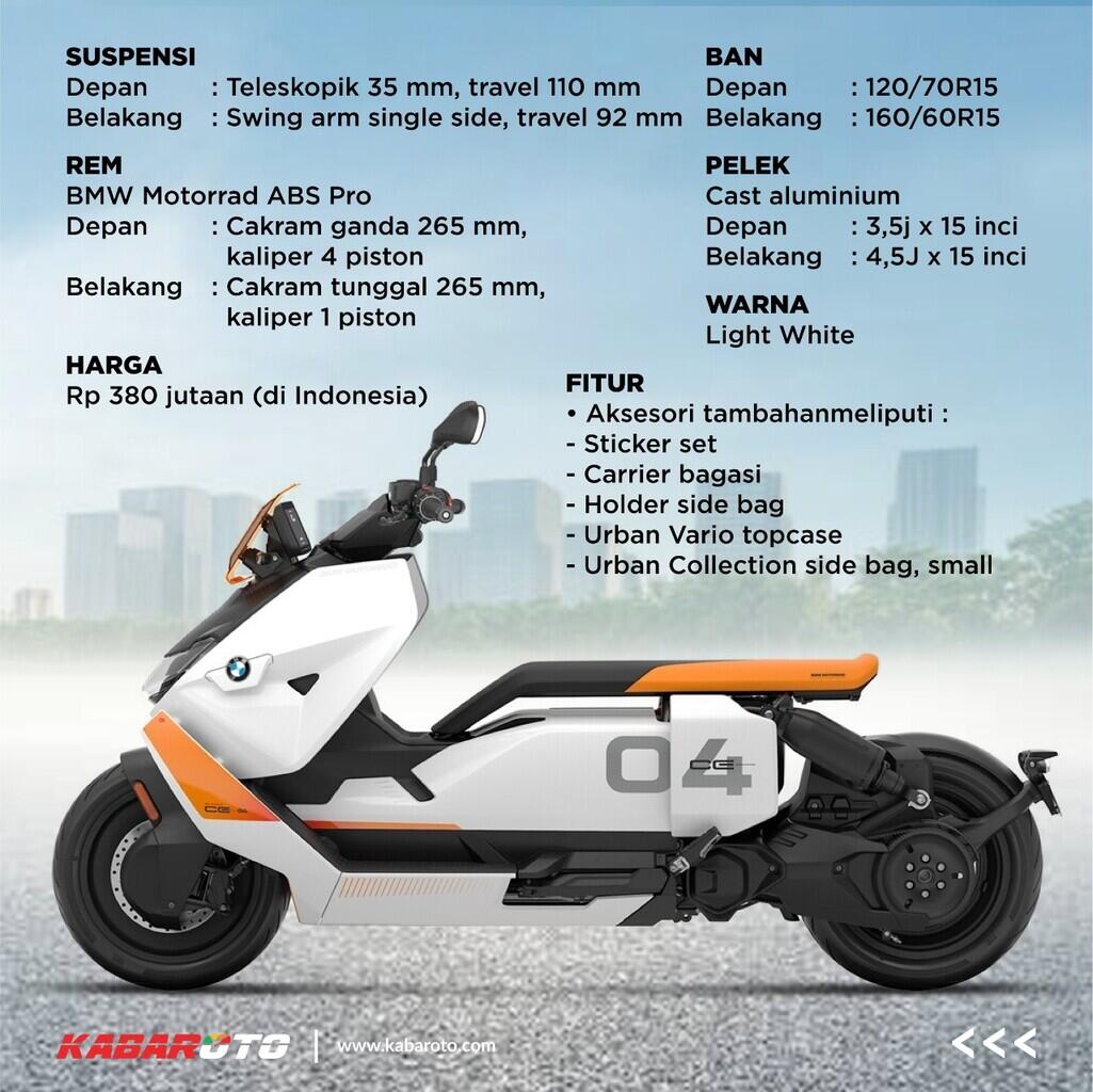 Motor Listrik BMW CE 04 Meluncur Di Indonesia, Harga Rp 380 Juta