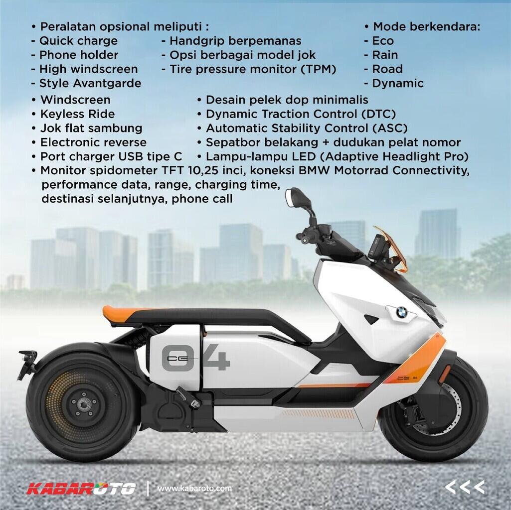Motor Listrik BMW CE 04 Meluncur Di Indonesia, Harga Rp 380 Juta