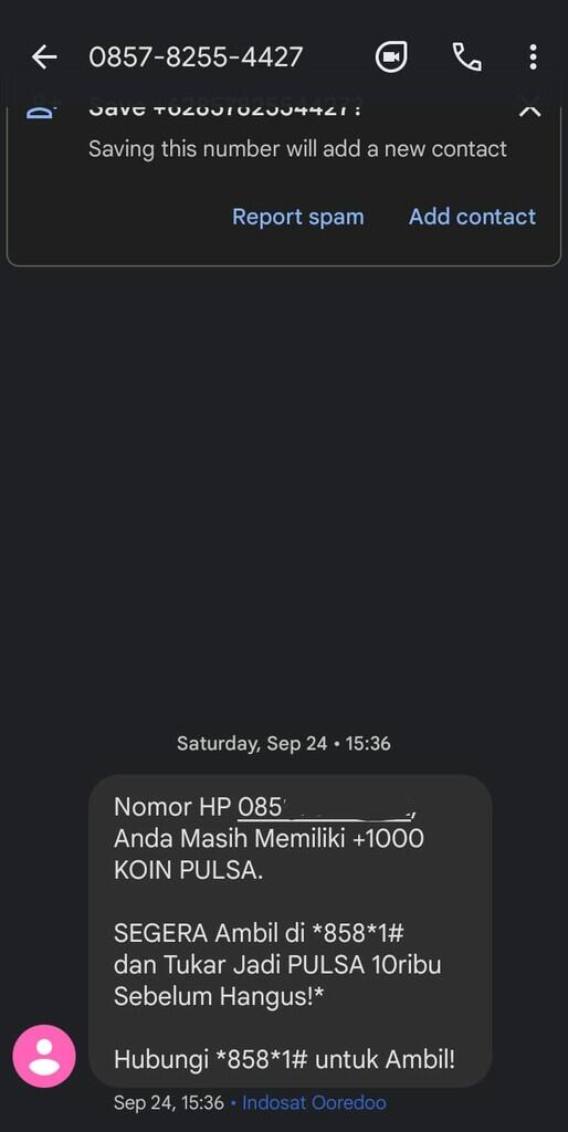 Waspada !!! Marak Penipuan SMS Poin Pulsa dan Data