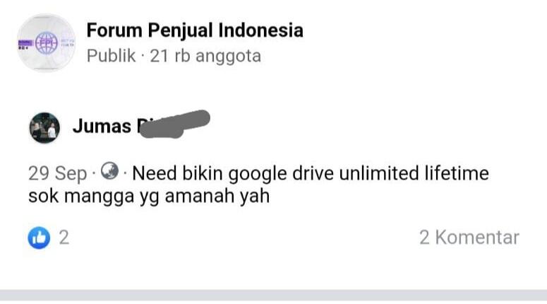 Hati-hati! Masih Marak Jual Beli Google Drive Unlimited, Jangan Sampai Tergiur