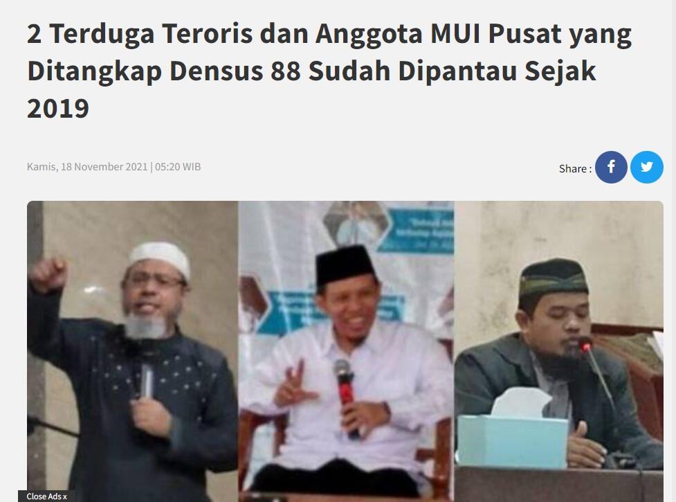 Selain BNPT dan Densus, Peran MUI juga Penting dalam Memberantas Terorisme