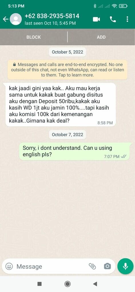 ATI-ATI GANSIS !!! PENIPUAN JUDI ONLINE DI CHAT WA, BUKAN UNTUNG MALAH BUNTUNG!