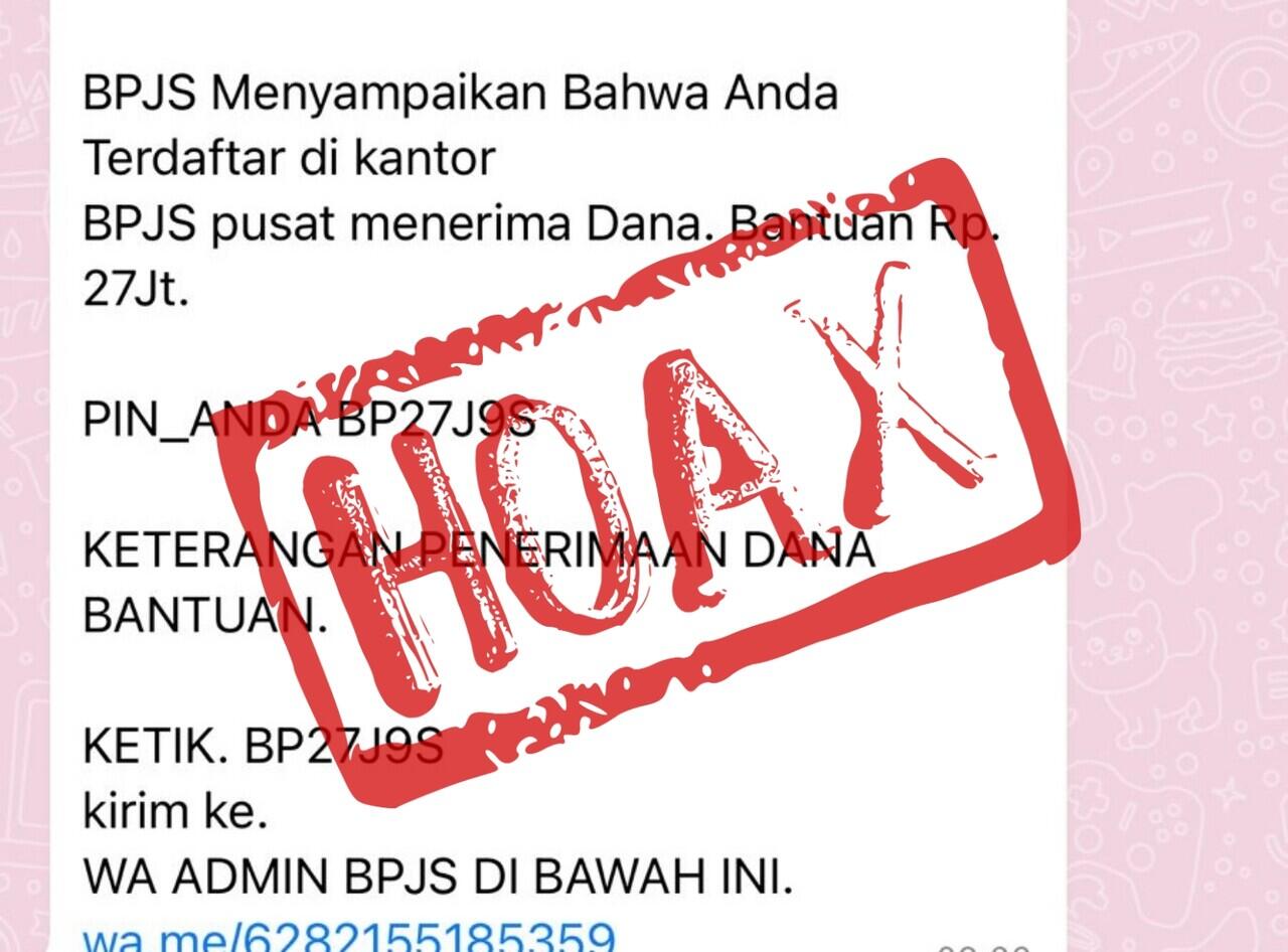 Waspada Hoax Bantuan Dana Mengatasnamakan BPJS Beredar Di Whatsapp