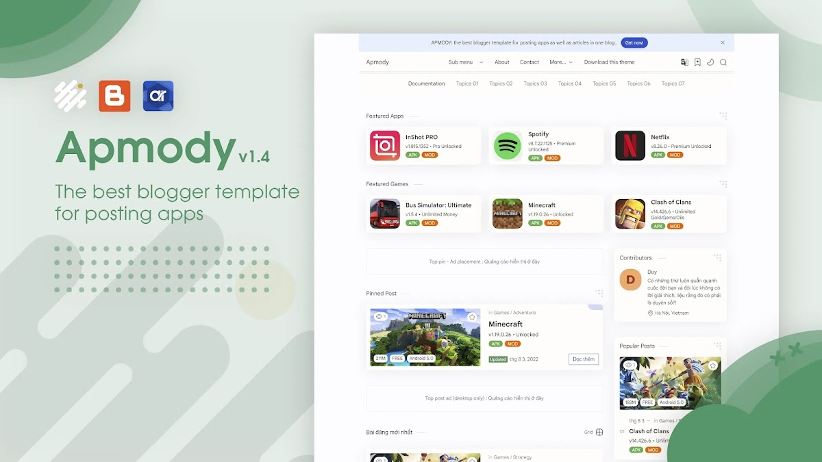 Apmody V1.4 - Best App Blogger Template Premium License Free Download