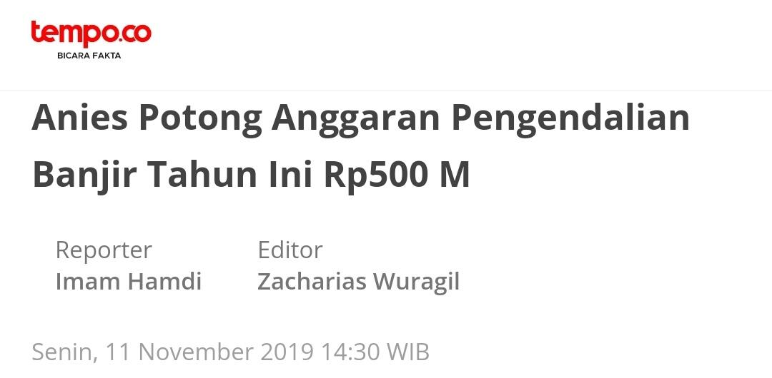 Pemprov DKI Ajukan APBD 2023 Rp 85,57 T, Penanggulangan Banjir Jadi Prioritas