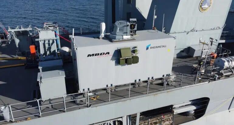Frigat Sachsen Sukses Uji Coba Penembakan Drone Memakai Senjata Laser