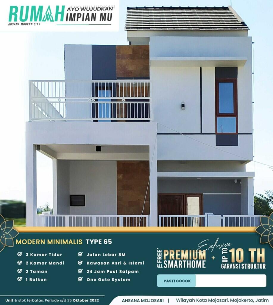 Spesial Promo Bulan Ini RUMAH 2 LANTAI berbasis SmartHome di Mojosari Mojokerto