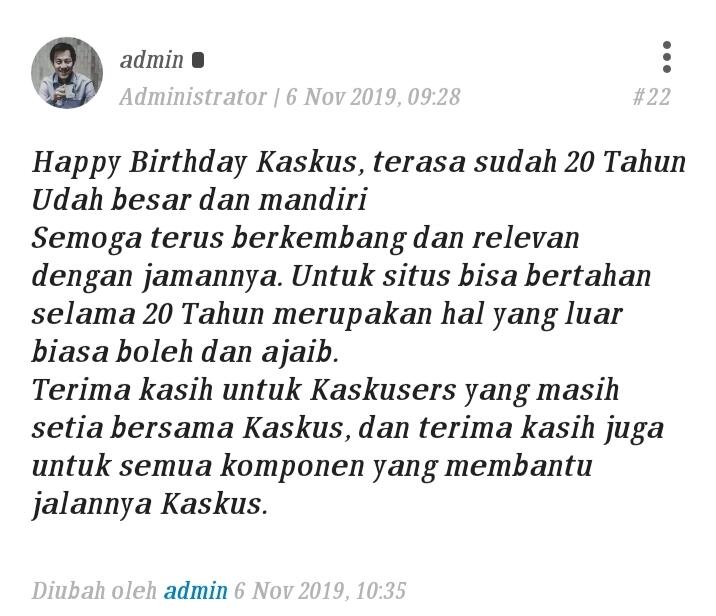 Usia Bertambah Dewasa Semoga Kian Berjaya, Selamat Ulang Tahun KASKUS Ke-23 Tahun