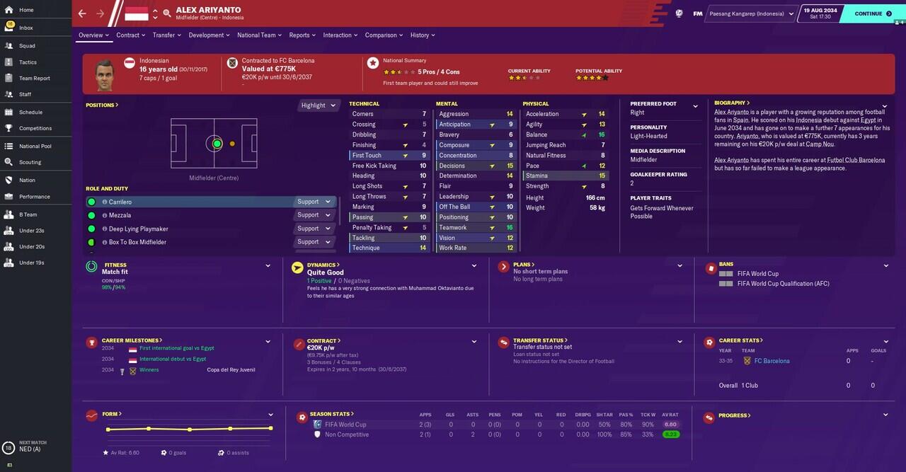 Kiprah Timnas Indonesia di Piala Dunia 2034 'Football Manager' versi ane gan