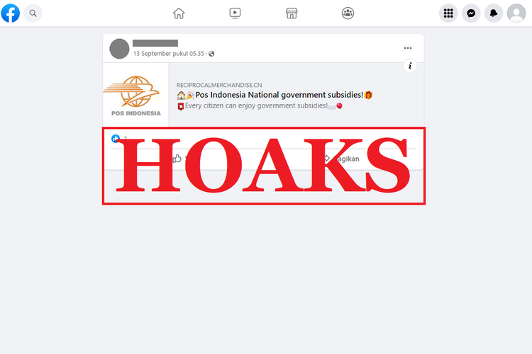 PT Pos Indonesia Bagikan Subsidi Ekonomi Nasional 2 Juta Rupiah? HOAX, Ini Faktanya