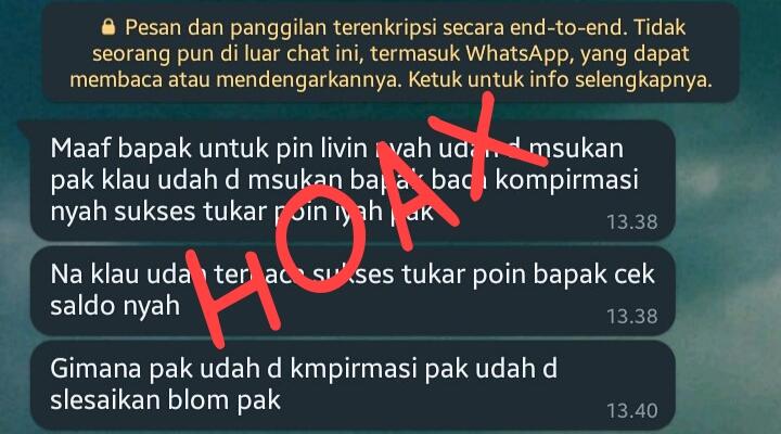 Waspada HOAX Via Aplikasi WhatsApp, Modus Tukar Poin Telkomsel Berujung Penipuan