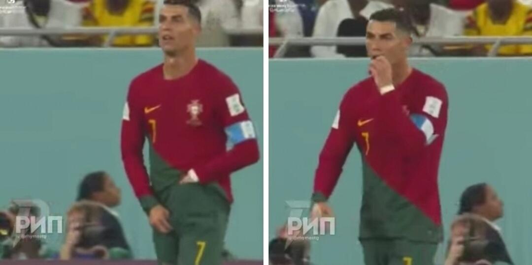 Ronaldo Diam-Diam Memakan Sesuatu dari Dalam Celananya Saat Pertandingan Berlangsung