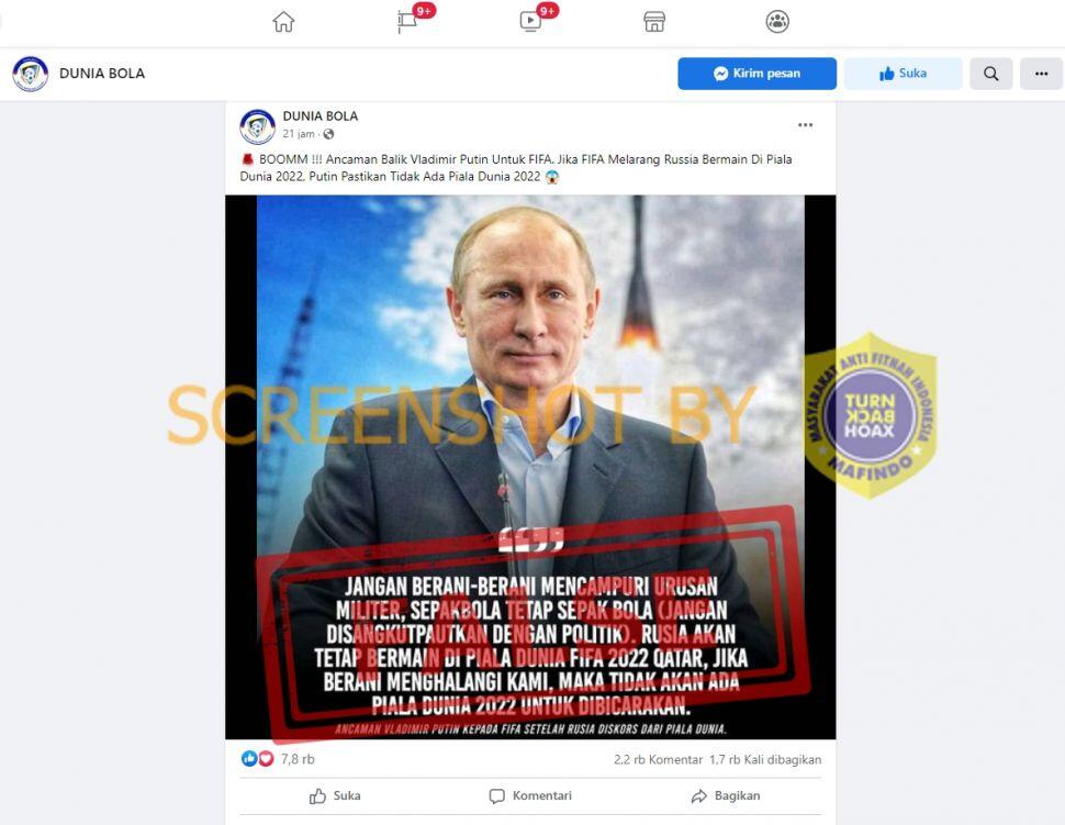 Vladimir Putin Ancam FIFA? Yang Bener?