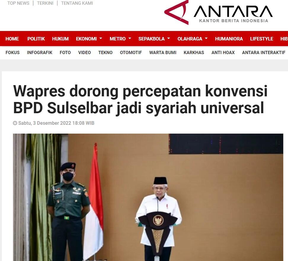 Wapres RI Dorong Sulsel Jadi Pusat Pertumbuhan Ekonomi dan Keuangan Syariah di KTI