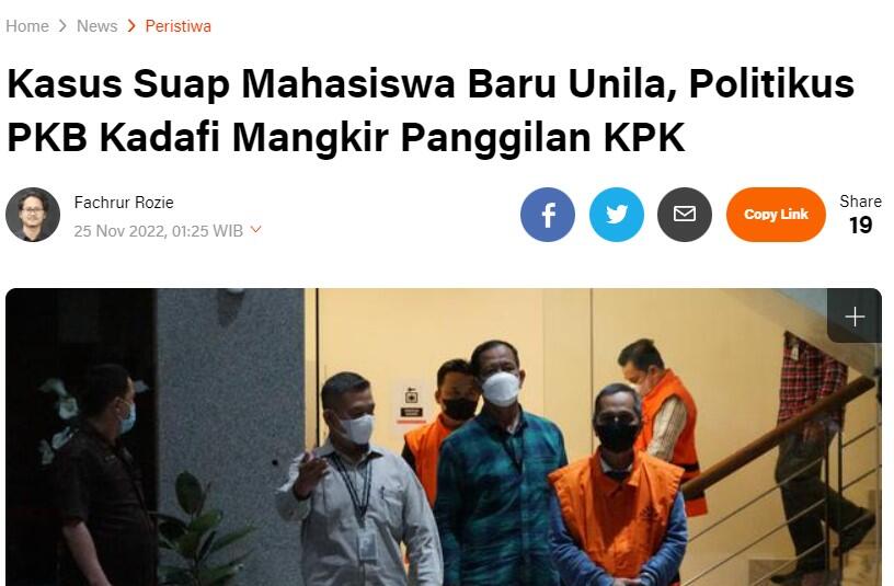 KPK Periksa Anggota DPR Aryanto Munawar Kasus Suap Rektor Unila