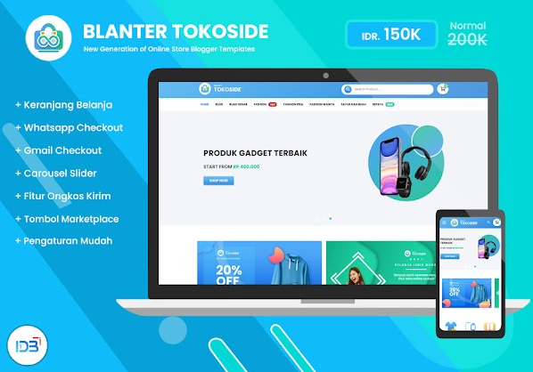 Unduh Gratis Blanter Tokoside v2.0 Premium Blogger Template