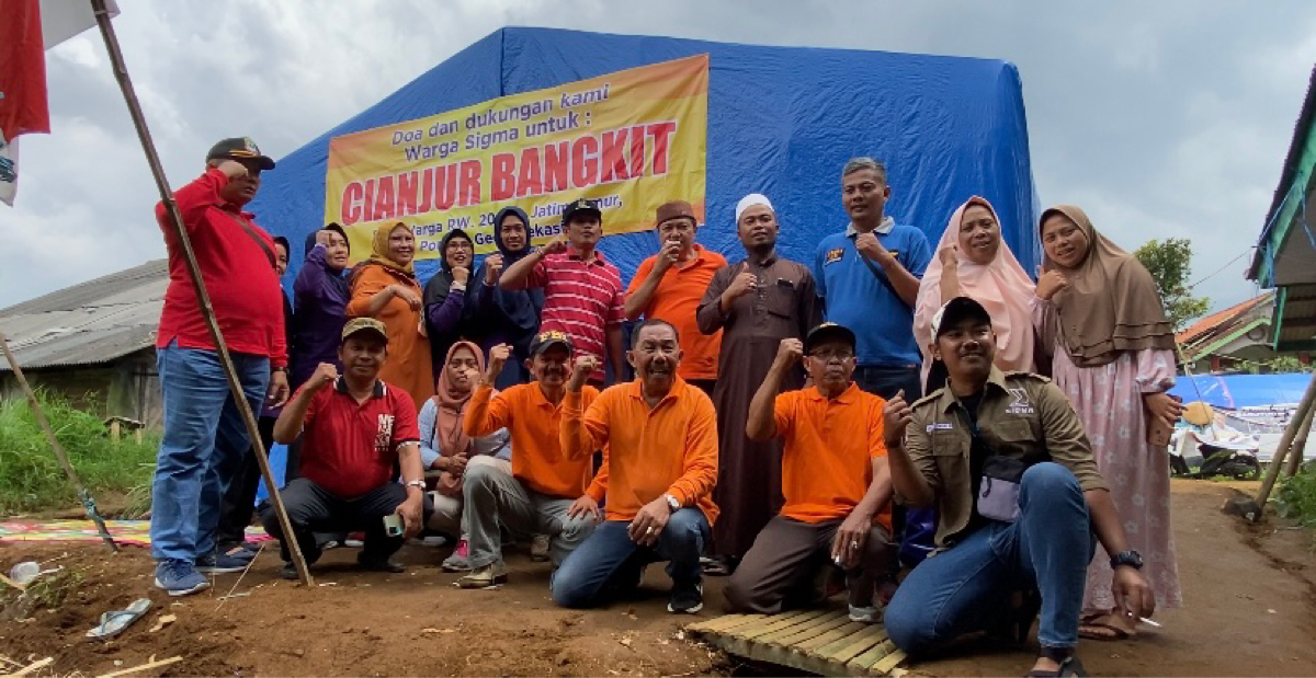 Sigma RW.20 Jatimakmur Buat Tenda Pengungsi Dan Kirim Bantuan Ke Lokasi Gempa Cianjur