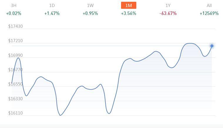 Bitcoin Naik Hingga 3,5% dalam Satu Bulan Terakhir