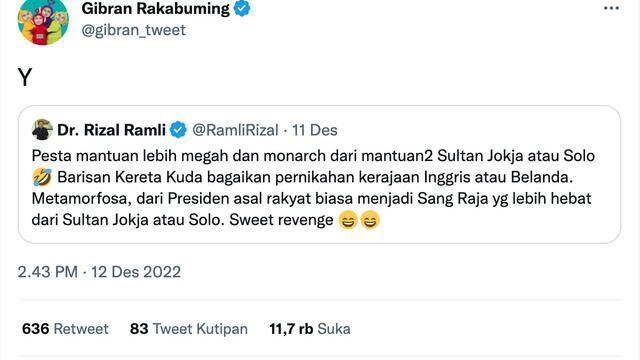 Belajar dari Walikota Solo Gibran Rakabuming, Sederhana Dalam Menjawab Nyinyiran