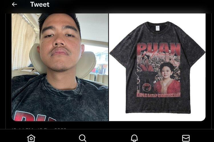Kaesang Unggah Foto Pakai Kaos Puan Maharani: Dibelikan Erina hingga Berikan Review