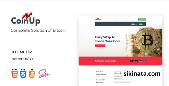 Free Download Coinup Compleate Solution of Bitcolin HTML and Sass Template