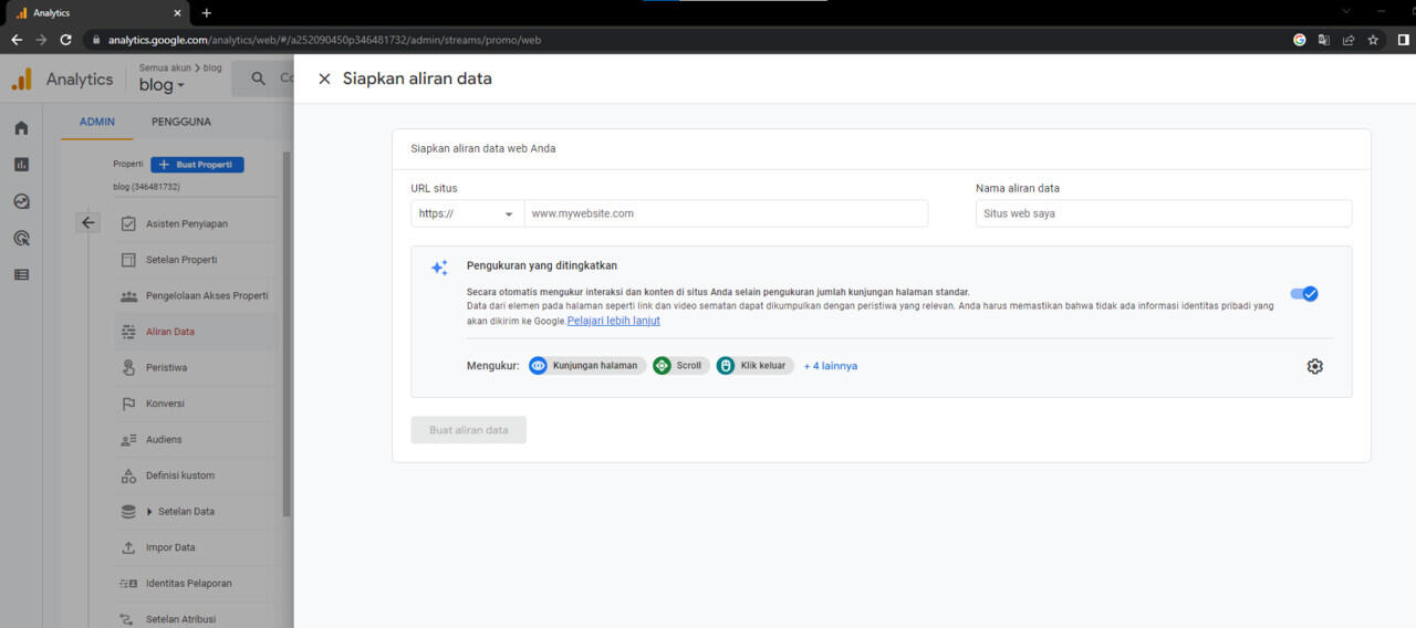 Cara mendaftarkan akun google analytics