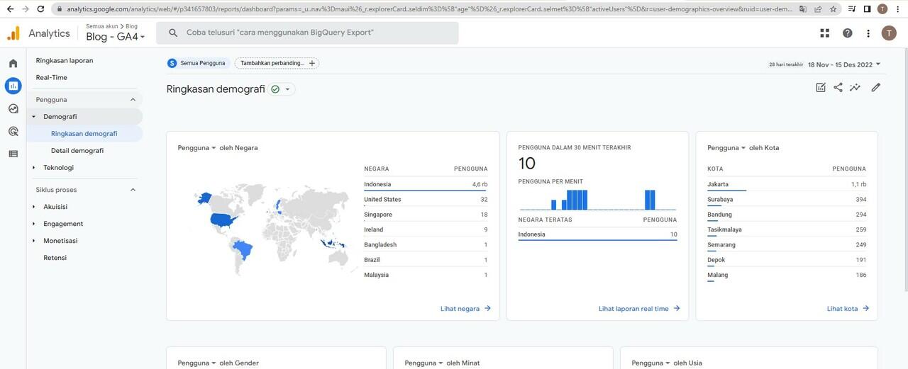 Istilah Penting di Google Analytics dan fungsi menu Google Analytics