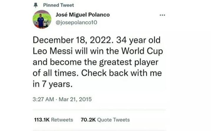 Heboh Ramalan 7 Tahun Lalu dari Pengguna Twitter Terkait Kemenangan Messi, Benarkah?