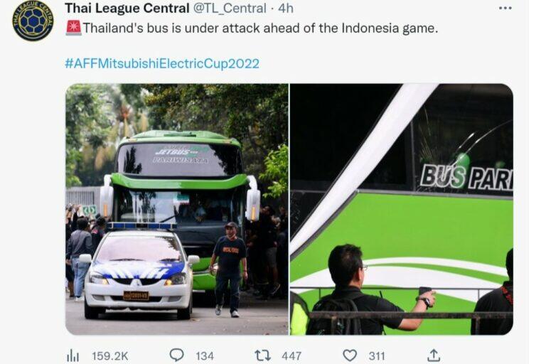 Buruknya Mental Supporter Indonesia, Bus Timnas Thailand Dirusak Jelang Laga Kemarin