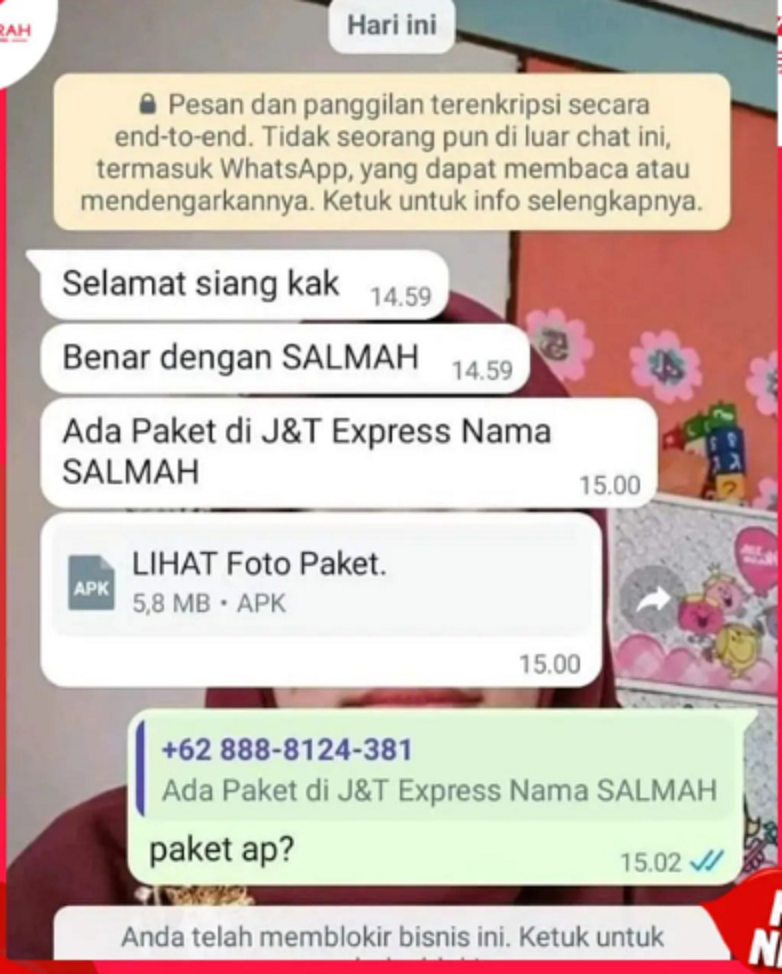 Buktikan APK Penipu Modus Kirim Paket, Mbangking Bergerak Sendiri