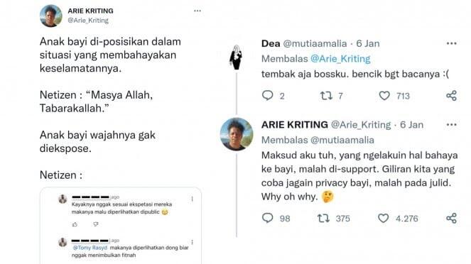 Arie Kriting dan Indah Permatasari Rahasiakan Wajah Anak, Warganet Sibuk Body Shaming