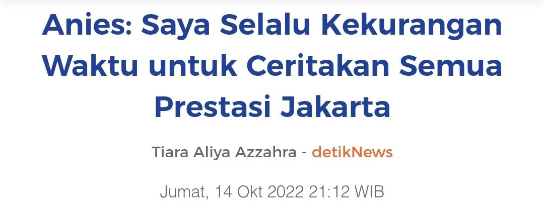 Dorong Milenial Lihat Rekam Jejak Anies Baswedan, Selama Pimpin Jakarta Ia Berhasil..