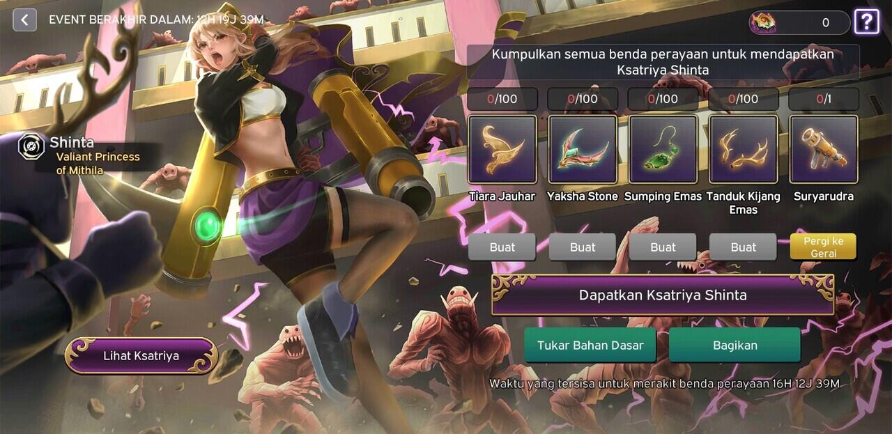 Lokapala update Ksatriya baru &quot;Shinta&quot;, Skin kolaborasi dan Event ingame