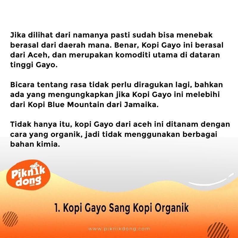 Beberapa Kopi Yang Sudah Mendunia: Gayo Favoritku 