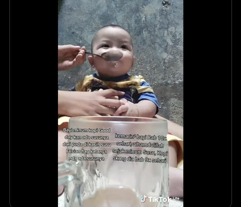 Orang Tua Kocak! Bayi 8 Bulan Dicekoki Kopi Meski Mencret Sepuluh Lali