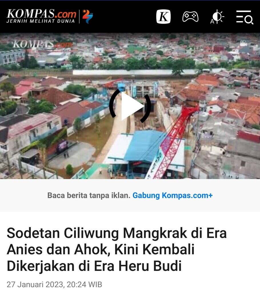 Sodetan Ciliwung Mangkrak di Era Anies &amp; Ahok, Kini Kembali Dikerjakan Heru