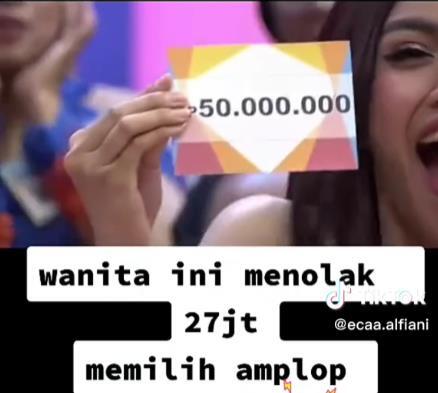 Wanita Peserta Super Deal Menolak Uang 27 Juta, Ingin Amplop, Apa isinya?