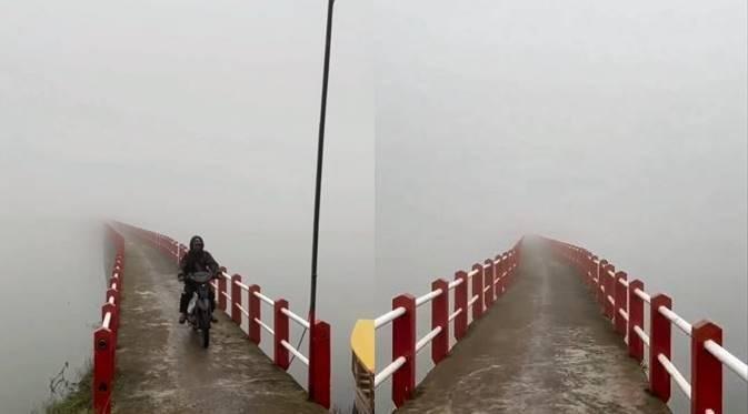 Viral, Jembatan Situ Cileunca menjadi Berkabut, Begini Penjelasannya