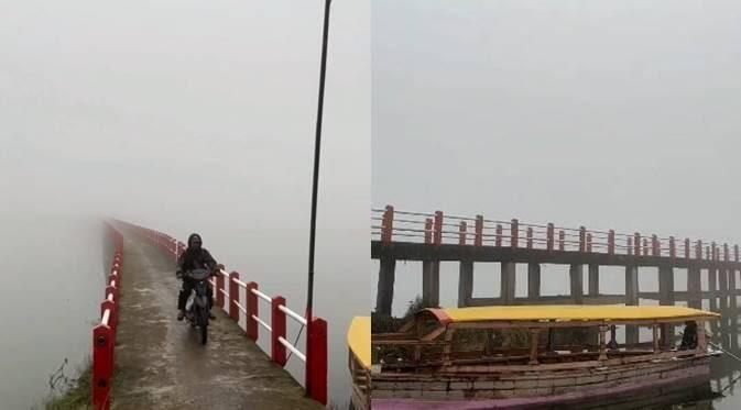 Viral, Jembatan Situ Cileunca menjadi Berkabut, Begini Penjelasannya