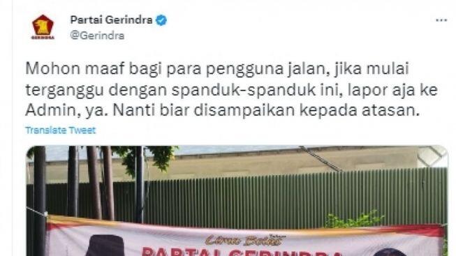 Viral Admin Twitter Gerindra Disuruh Copot Baliho Puan Maharani: Masa Takut?