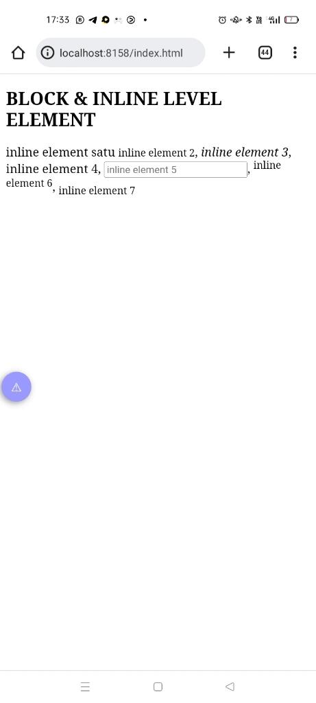 HTML Untuk Pemula - Block Dan Inline Element