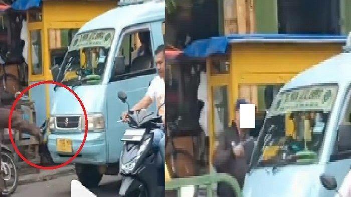 Viral Pria Ngamuk Dan Tendang Angkot, Ngaku Polisi Ternyata Satpam!