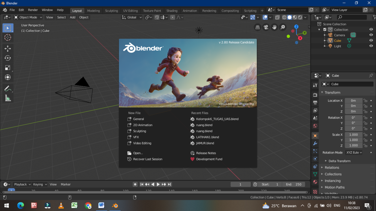 Cara membuat desain tempat tidur 3D menggunakan Blender