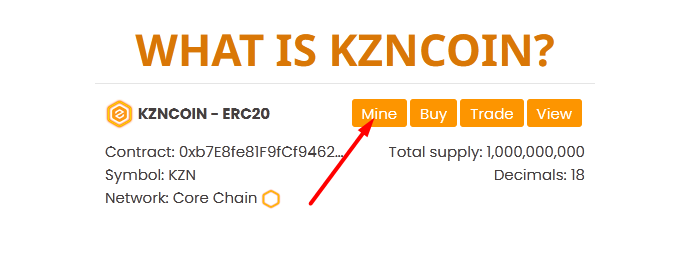 KZNCOIN : Mining App Di Blockchain CORE.