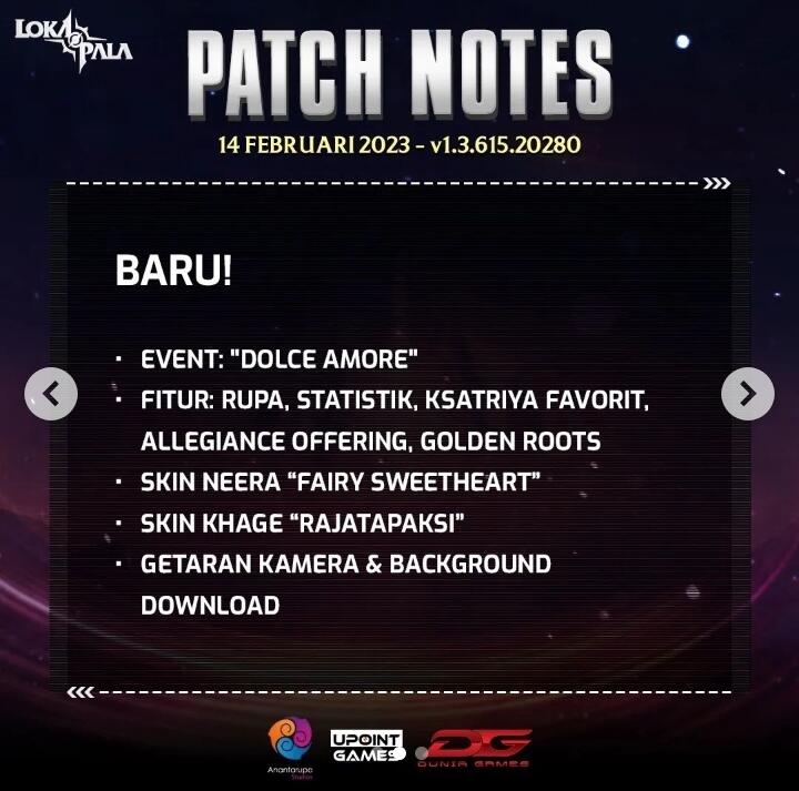 Lokapala update Februari 2023, event Valentine dan Skin baru..
