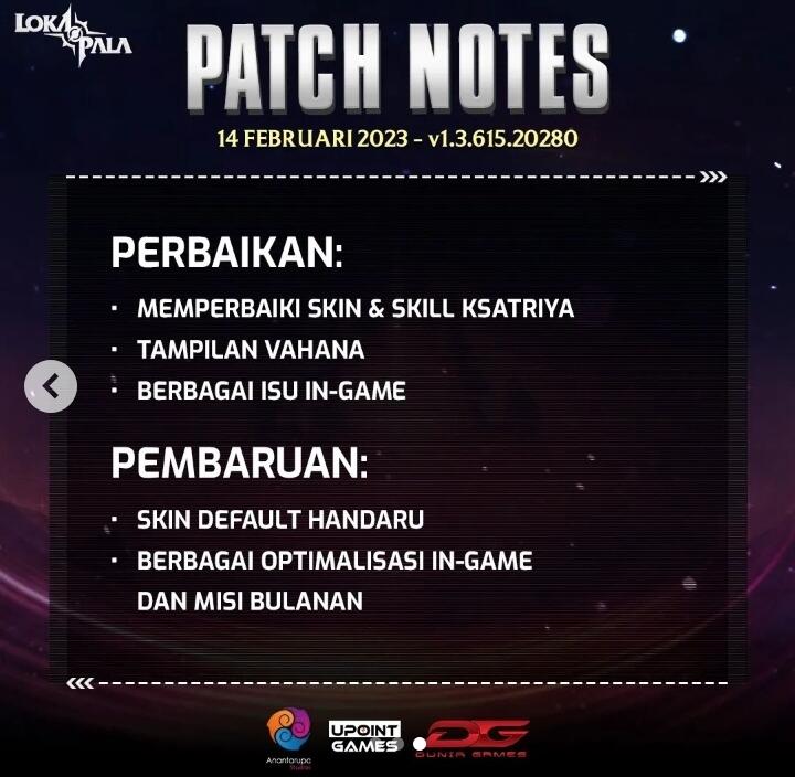 Lokapala update Februari 2023, event Valentine dan Skin baru..