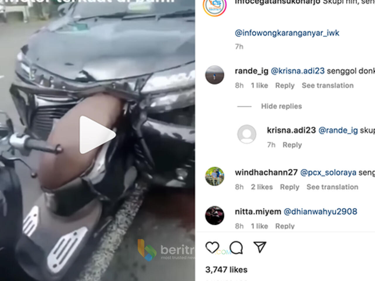 Mobil Penyok Menabrak Honda Scoopy, Ini dia Penyebabnya