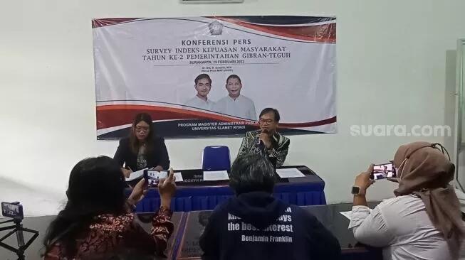 Unisri Solo Rilis Survei 2 Tahun Pemerintahan Gibran - Teguh, 96 % Warga Mengaku Puas