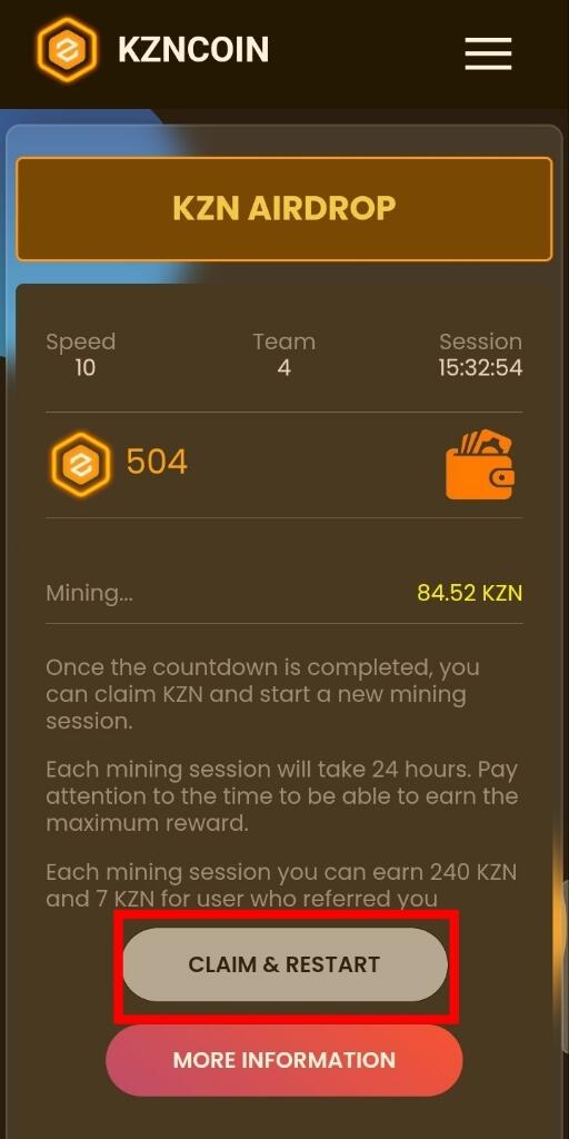 KZNCOIN : Mining App Di Blockchain CORE.
