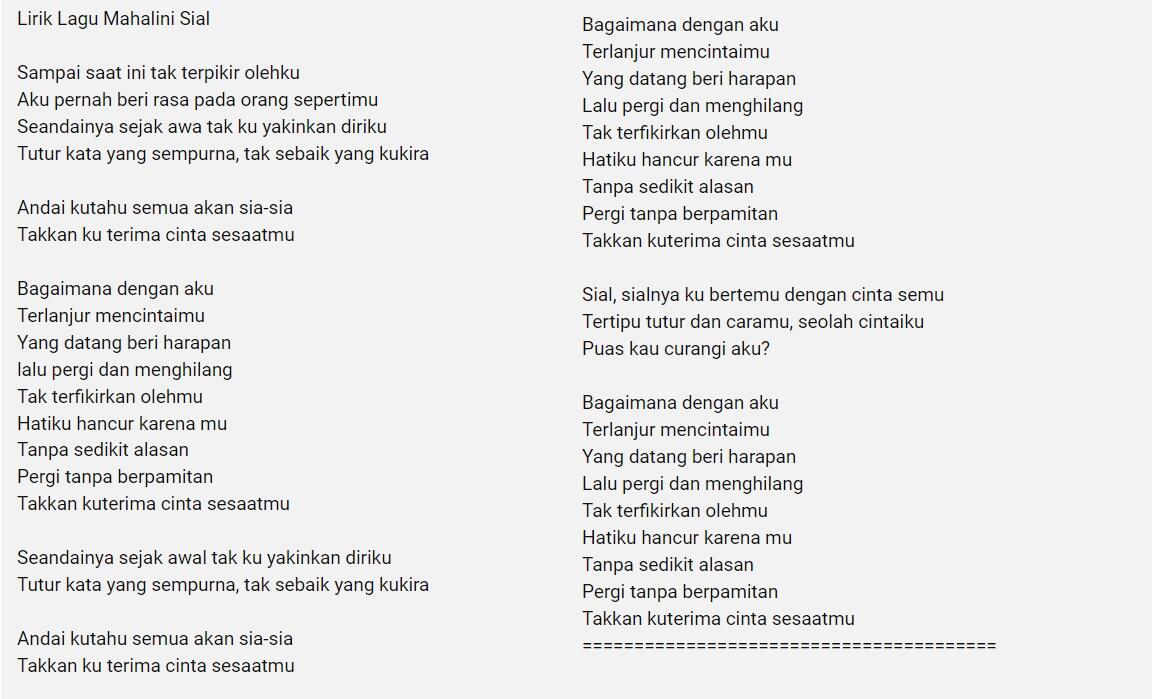 5 Pelajaran dari Lagu Sial Mahalini, Bukan Sekadar Galau-galau Bergembira